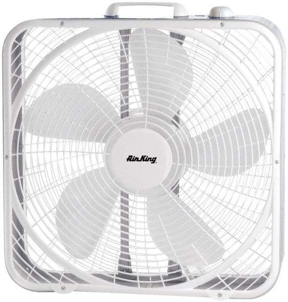 Air King - 20" Blade, 1/25 hp, 2,220/1,920/1,530 CFM, Fixed Box Fan - 1 Amp Rating, 110 Volts, 3 Speed, 955 RPM - Makers Industrial Supply