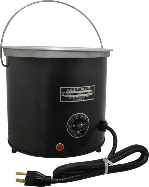 WAAGE - 1 Gal, 5-1/2" Deep, 150 to 450°F, Dip Coat Pot - 8" ID, 115 Volts, 1000 Watts - Makers Industrial Supply