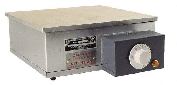 WAAGE - 12" Long x 12 Wide x 6" High, 230 Volt Hot Plate - 300 to 700°F, 1 Burner, 1600 Watt, 7 Amps - Makers Industrial Supply