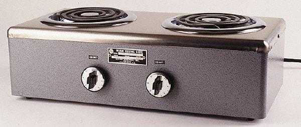 WAAGE - 20" Long x 10 Wide x 7" High, 115 Volt Hot Plate - 2 Burner, 1600 Watt, 14 Amps - Makers Industrial Supply