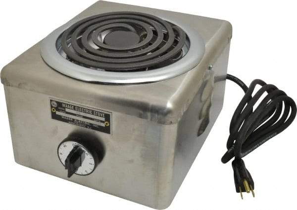 WAAGE - 10" Long x 8 Wide x 7" High, 115 Volt Hot Plate - 1 Burner, 1500 Watt, 13 Amps - Makers Industrial Supply