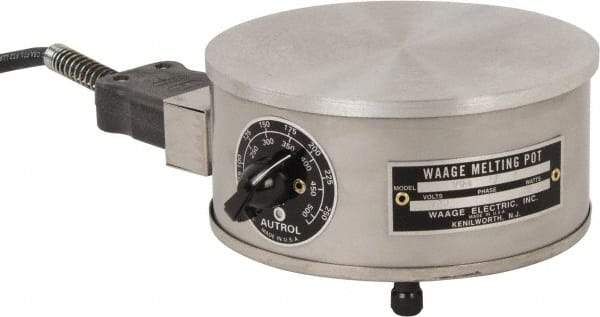 WAAGE - 4" High, 115 Volt Hot Plate - 150 to 550°F, 1 Burner, 600 Watt, 6" Diam, 6 Amps - Makers Industrial Supply