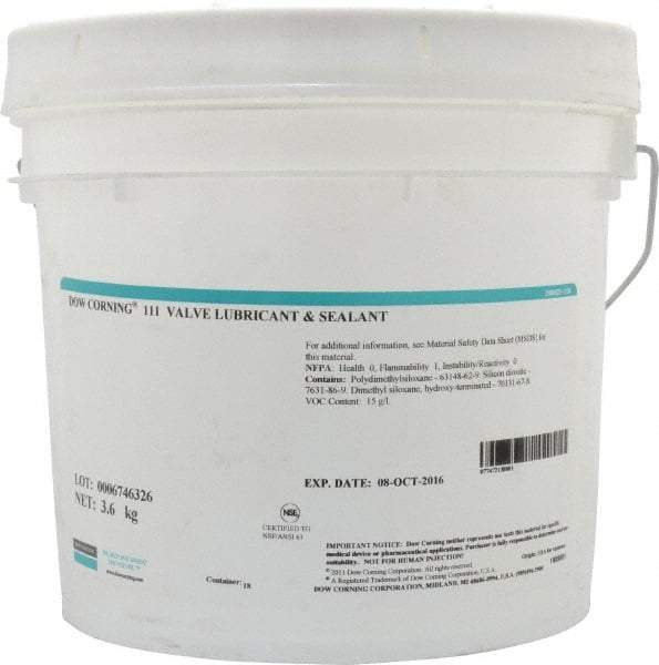 Dow Corning - 8 Lb Can Silicone/Moly Lubricant - White/Light Gray, -40°F to 392°F, Food Grade - Makers Industrial Supply