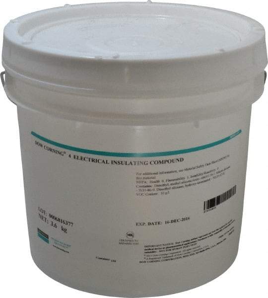 Dow Corning - 8 Lb. Pail Electrical Insulating Compound - 212°F Flash Point, 450 V/mil Dielectric Strength, Flammable, Plastic Safe - Makers Industrial Supply