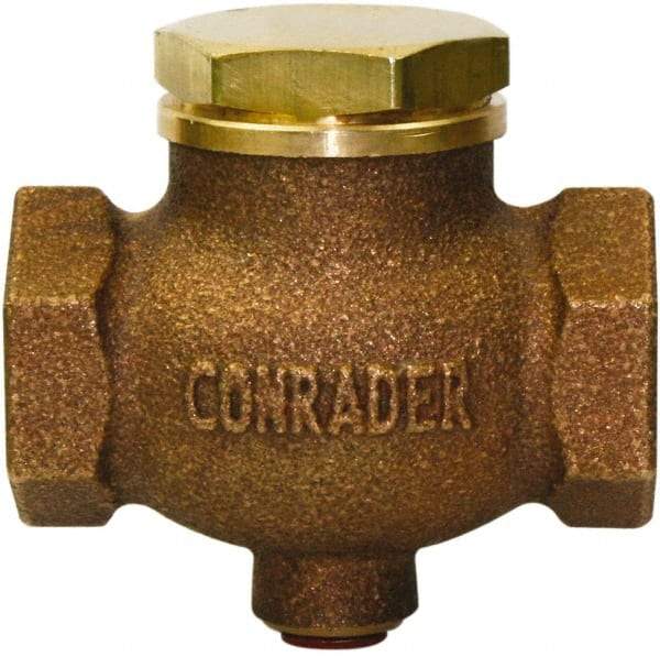 Conrader - 1-1/4" Bronze Check Valve - Inline, FNPT x FNPT - Makers Industrial Supply