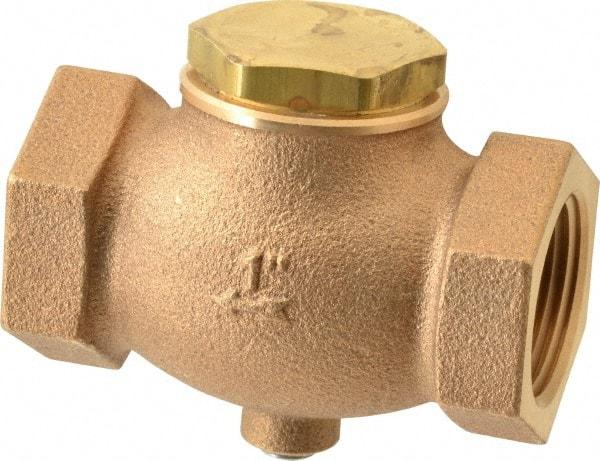 Conrader - 1" Bronze Check Valve - Inline, FNPT x FNPT - Makers Industrial Supply