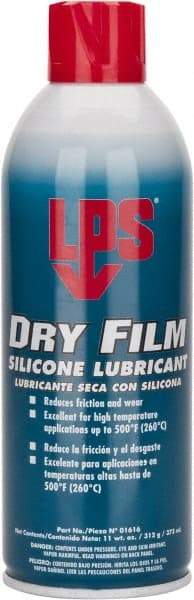 LPS - 16 oz Aerosol Dry Film/Silicone Lubricant - Clear, 500°F Max - Makers Industrial Supply