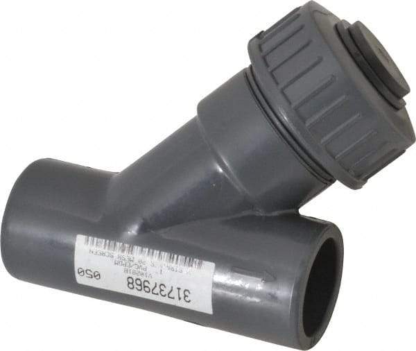 Simtech - 1" Pipe, Socket Ends, PVC Y-Strainer - 150 psi Pressure Rating - Makers Industrial Supply