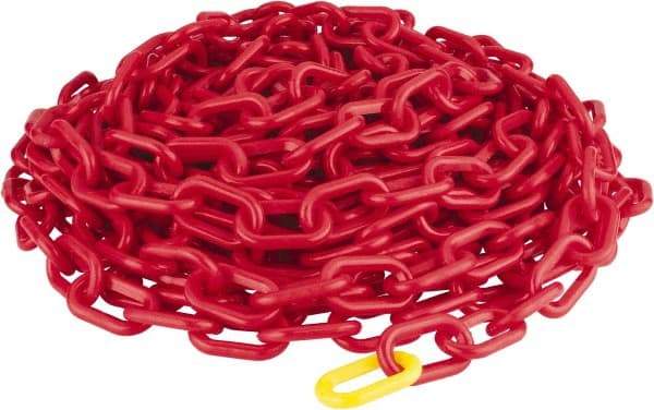 PRO-SAFE - 50' Long x 2" Wide Plastic Heavy-Duty Chain - Red - Makers Industrial Supply