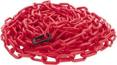 PRO-SAFE - 50' Long x 2" Wide Plastic Chain - Red - Makers Industrial Supply