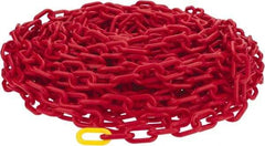 PRO-SAFE - 100' Long x 2" Wide Plastic Heavy-Duty Chain - Red - Makers Industrial Supply