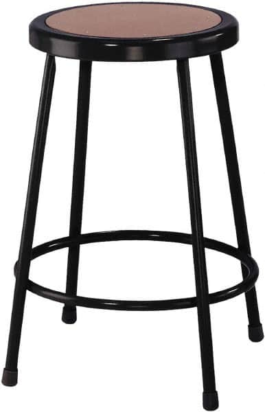 NPS - 24 Inch High, Stationary Fixed Height Stool - 14 Inch Deep x 14 Inch Wide, Hardboard Seat, Black - Makers Industrial Supply