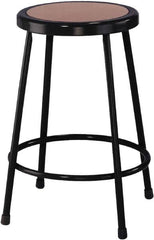 NPS - 24 Inch High, Stationary Fixed Height Stool - 14 Inch Deep x 14 Inch Wide, Hardboard Seat, Black - Makers Industrial Supply