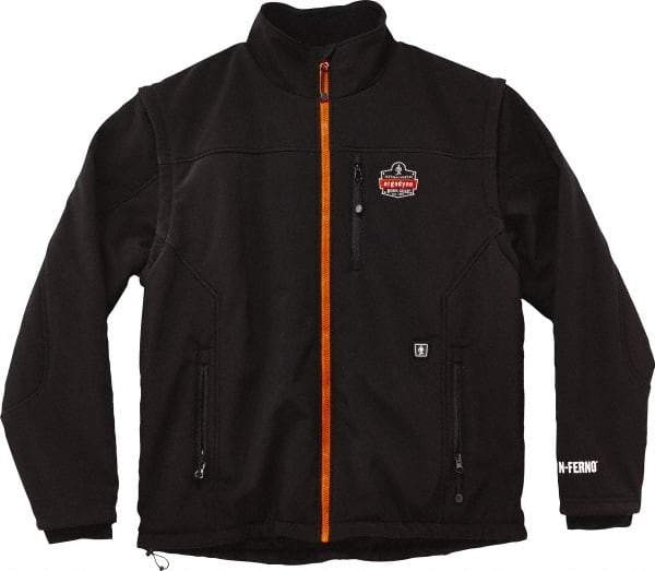 Ergodyne - Size M Heated & Cold Weather Jacket - Black, Polyester, Zipper Closure, 36 to 38" Chest - Makers Industrial Supply