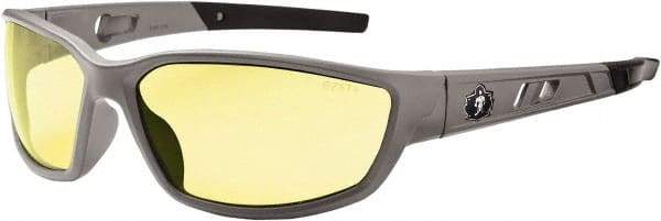 Ergodyne - Yellow Lenses, Framed Safety Glasses - Uncoated Lenses, Size Universal, Wrap Around - Makers Industrial Supply