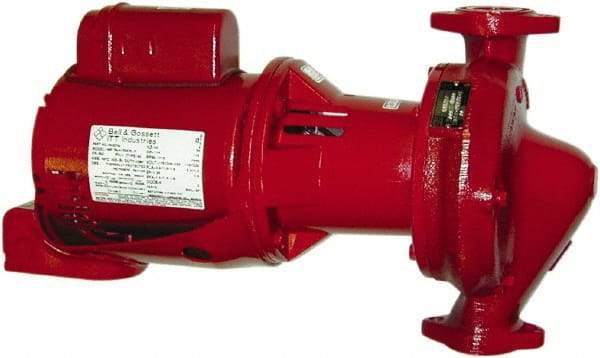 Bell & Gossett - 1/2 hp, 1 Phase, Bronze Housing, Bronze Impeller, Inline Circulator Pump - 115/230 Volt, 60 Hz, Flanges Included, 175 Max psi, Open Drip Proof Motor - Makers Industrial Supply