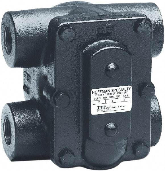 Hoffman Speciality - 2 Port, 2" Pipe, Stainless Steel Float & Thermostatic Steam Trap - 15 Max psi - Makers Industrial Supply