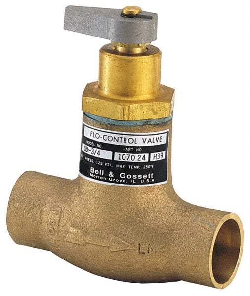 Bell & Gossett - 3/4" Pipe, Bronze Manually Operated Plumbing Valve - Buna Seal, Sweated - Makers Industrial Supply