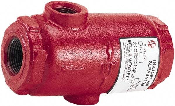 Bell & Gossett - 1-1/2" Pipe In Line Air Separator Air Vent - 175 Max psi, FNPT End Connection - Makers Industrial Supply