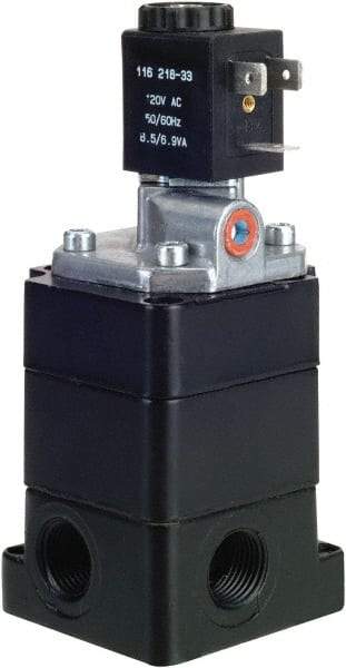 ARO/Ingersoll-Rand - Pilot-Operated Solenoid Valves Valve Type: 3-Way Poppet Actuator Type: Solenoid - Makers Industrial Supply