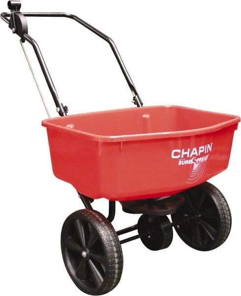 Chapin - 70 Lb Powder Coated Steel Walk Behind Broadcast Landscape Spreader - 10" Solid Rubber Wheels - Makers Industrial Supply