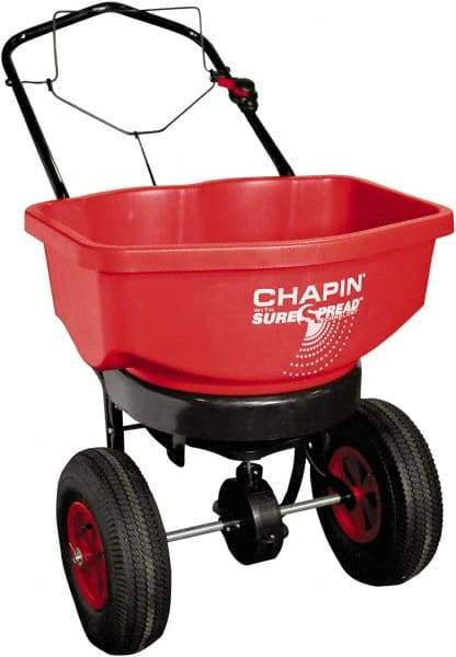 Chapin - 80 Lb Powder Coated Steel Walk Behind Broadcast Landscape Spreader - 12" Pneumatic Wheels - Makers Industrial Supply