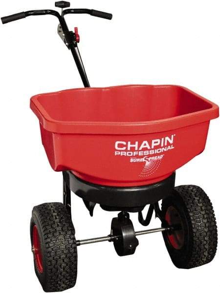 Chapin - 80 Lb Powder Coated Steel Walk Behind Broadcast Landscape Spreader - 12" Pneumatic Wheels - Makers Industrial Supply