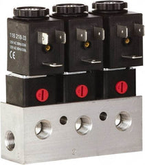 ARO/Ingersoll-Rand - 1/8", CAT Series 3-Way 2-Position Bar Manifold Stacking Solenoid Valve - 24 VDC, 0.062 CV Rate, 3.275" High x 4" Long - Makers Industrial Supply