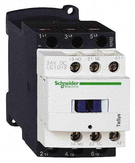 Schneider Electric - 3 Pole, 48 Coil VAC at 50/60 Hz, 12 Amp at 440 VAC and 25 Amp at 440 VAC, Nonreversible IEC Contactor - 1 Phase hp: 1 at 115 VAC, 2 at 230/240 VAC, 3 Phase hp: 10 at 575/600 VAC, 3 at 200/208 VAC, 3 at 230/240 VAC, 7.5 at 460/480 VAC - Makers Industrial Supply