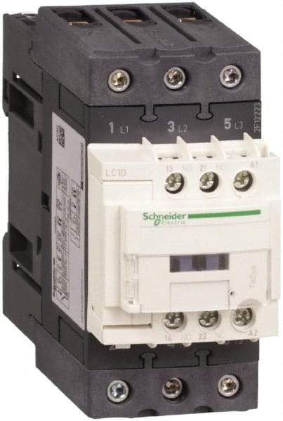 Schneider Electric - 3 Pole, 200 Coil VAC at 50/60 Hz, 50 Amp at 440 VAC, Nonreversible IEC Contactor - Bureau Veritas, CCC, CSA, CSA C22.2 No. 14, DNV, EN/IEC 60947-4-1, EN/IEC 60947-5-1, GL, GOST, LROS, RINA, RoHS Compliant, UL 508, UL Listed - Makers Industrial Supply