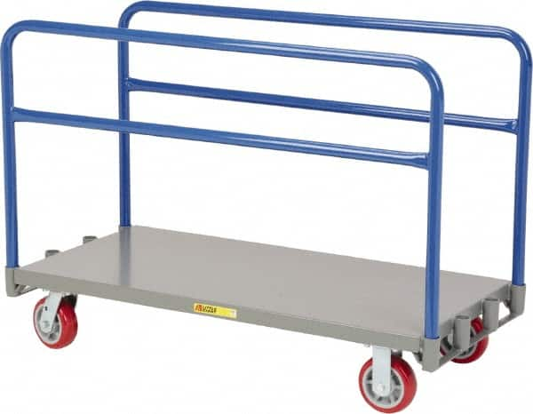 Little Giant - 3,600 Lb Capacity Steel Adjustable Sheet & Panel Truck - Steel Deck, 24" OAW, 60" Platform Length, Polyurethane Casters - Makers Industrial Supply