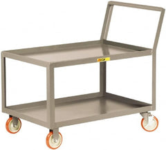 Little Giant - 1,200 Lb Capacity, 18" Wide x 32" Long x 35-3/4" High Standard Utility Cart - 2 Shelf, Steel, 2 Rigid/2 Swivel Casters - Makers Industrial Supply