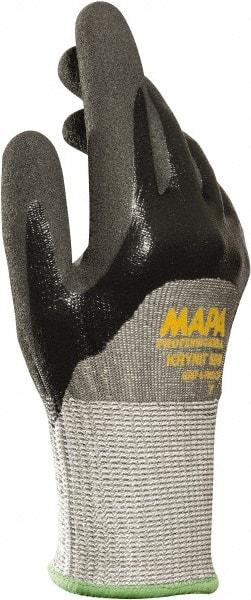 MAPA Professional - Size XL (10), ANSI Cut Lvl 2, Puncture Lvl 3, Abrasion Lvl 4, Nitrile Coated HDPE Cut Resistant Gloves - Palm, Fingers & Knuckles Coated, HDPE Lining, Knit Wrist, Gray, Paired - Makers Industrial Supply