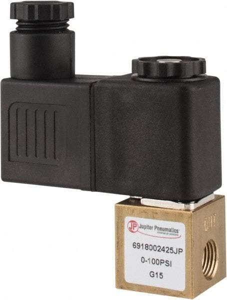 PRO-SOURCE - 1/8", 2/2 Way Square Body Stacking Solenoid Valve - 24 VDC, 0.1 CV Rate, 2.83" High x 2.3" Long - Makers Industrial Supply