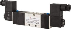 PRO-SOURCE - 1/4", 5/3 Way Double Stacking Solenoid Valve - 110 VAC, 0.76 CV Rate, 2.6" High x 8-1/2" Long - Makers Industrial Supply