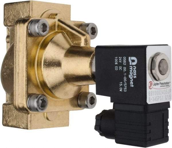 PRO-SOURCE - 1", 2/2 Way Steam Series Stacking Solenoid Valve - 24 VDC, 12 CV Rate, 4.98" High x 3.94" Long - Makers Industrial Supply