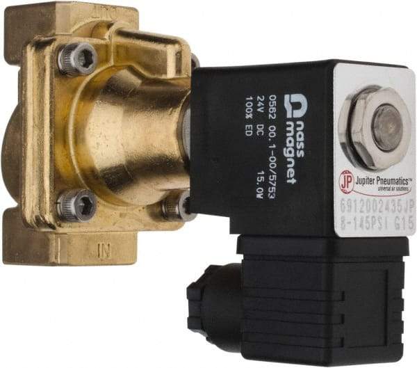 PRO-SOURCE - 1/2", 2/2 Way Steam Series Stacking Solenoid Valve - 24 VDC, 4.5 CV Rate, 4.19" High x 2.76" Long - Makers Industrial Supply