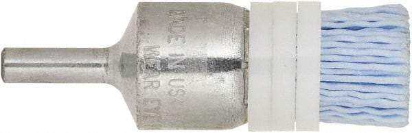Tanis - 120 Grit, 1" Brush Diam, Crimped, End Brush - 1/4" Diam Steel Shank, 10,000 Max RPM - Makers Industrial Supply