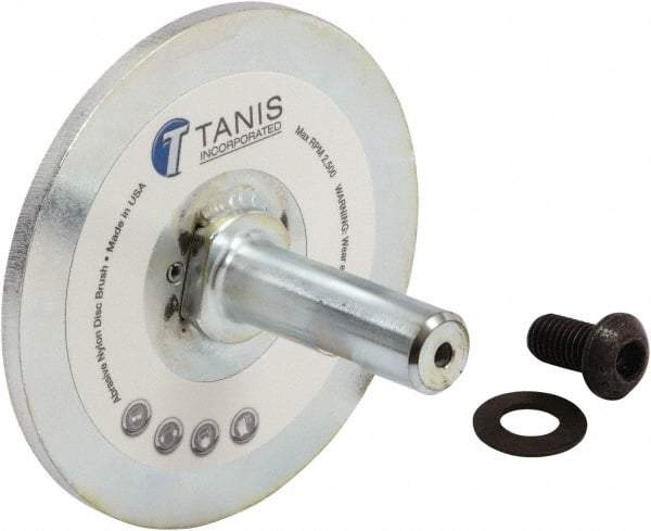 Tanis - 1/4" Arbor Hole to 3/4" Shank Diam Drive Arbor - For 10, 12 & 14" Tanis Disc Brushes, Flow Through Spindle - Makers Industrial Supply