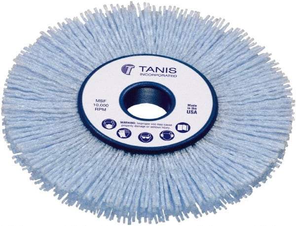 Tanis - 10" OD, 2" Arbor Hole, Crimped Nylon Wheel Brush - 1" Face Width, 3-1/4" Trim Length, 0.022" Filament Diam - Makers Industrial Supply