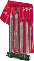 Nicholson - 6 Piece American Pattern File Set - 6", 8", 10" Long, Bastard/Smooth Coarseness, Set Includes Half Round, Mill, Slim Taper - Makers Industrial Supply