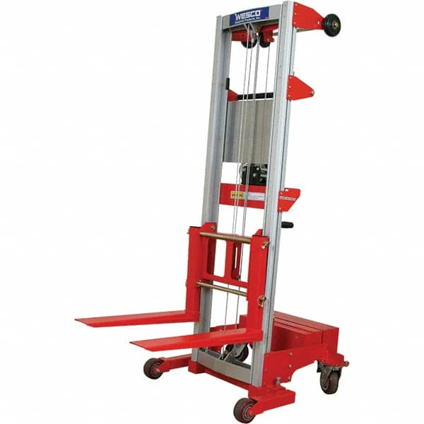 Wesco Industrial Products - 500 Lb Capacity, 70" Lift Height, Hand Winch Manually Operated Lift - Makers Industrial Supply