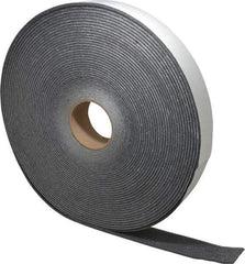 Made in USA - 3/16" Thick x 2" Wide x 100' Long Gray Open Cell Polyurethane Foam Rubber Roll - Stock Length, Adhesive Back, 1.8 to 2.2 Lb/Cu Ft Density, -20°F to 160°F - Makers Industrial Supply