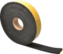 Made in USA - 25' x 2" x 5/16" Black Natural Foam Roll - Makers Industrial Supply