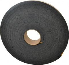 Made in USA - 7/16" Thick x 2" Wide x 25' Long Black Open Cell Natural Foam Rubber Roll - Stock Length, Adhesive Back, 24 to 30 Lb/Cu Ft Density, -20°F to 160°F - Makers Industrial Supply