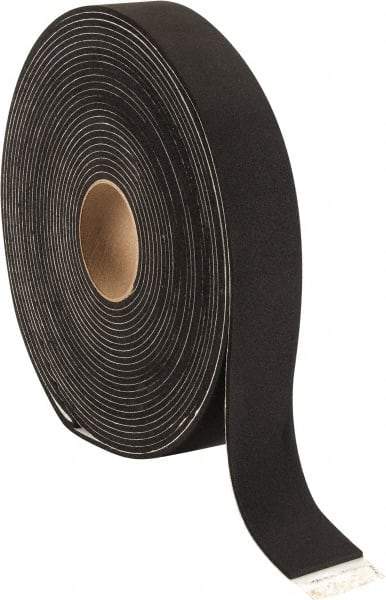 Made in USA - 3/16" Thick x 2" Wide x 50' Long Black Closed Cell Neoprene-Blend Spring Rubber Roll - Stock Length, Adhesive Back, 8 to 11 Lb/Cu Ft Density, -40°F to 158°F - Makers Industrial Supply