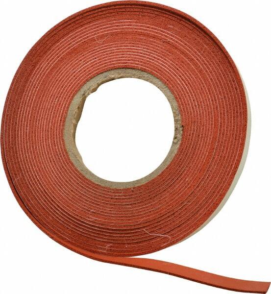 Made in USA - 30' x 1/2" x 3/32" Tan-Orange Silicone Foam Roll - Makers Industrial Supply