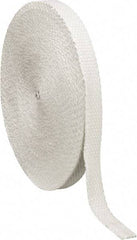 Made in USA - 1/8" Thick x 1" Wide, Fiberglass Gasket Tape - 100' Long, White - Makers Industrial Supply