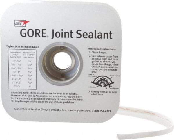 Value Collection - 75' Long x 3/16" Wide Gore Tex Joint Sealant - White, 5/16 to 3/8" Approximate Flange Form Width - Makers Industrial Supply