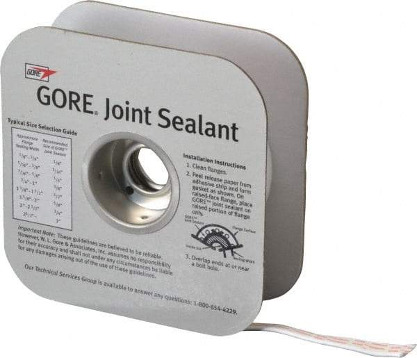 Value Collection - 25' Long x 3/8" Wide Gore Tex Joint Sealant - White, 3/4 to 1" Approximate Flange Form Width - Makers Industrial Supply